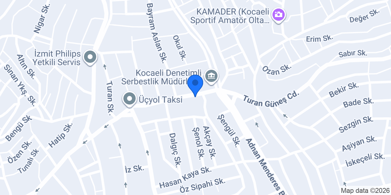 İzmit Koç Sürücü Kursu konumu