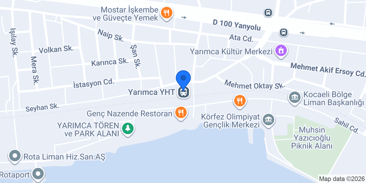 Yarımca Gar konumu
