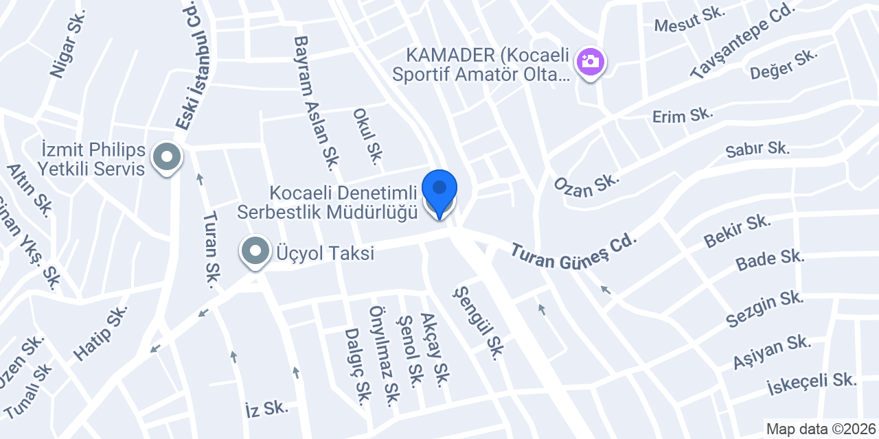 Kocaeli Denetimli Serbestlik Müdürlüğü konumu