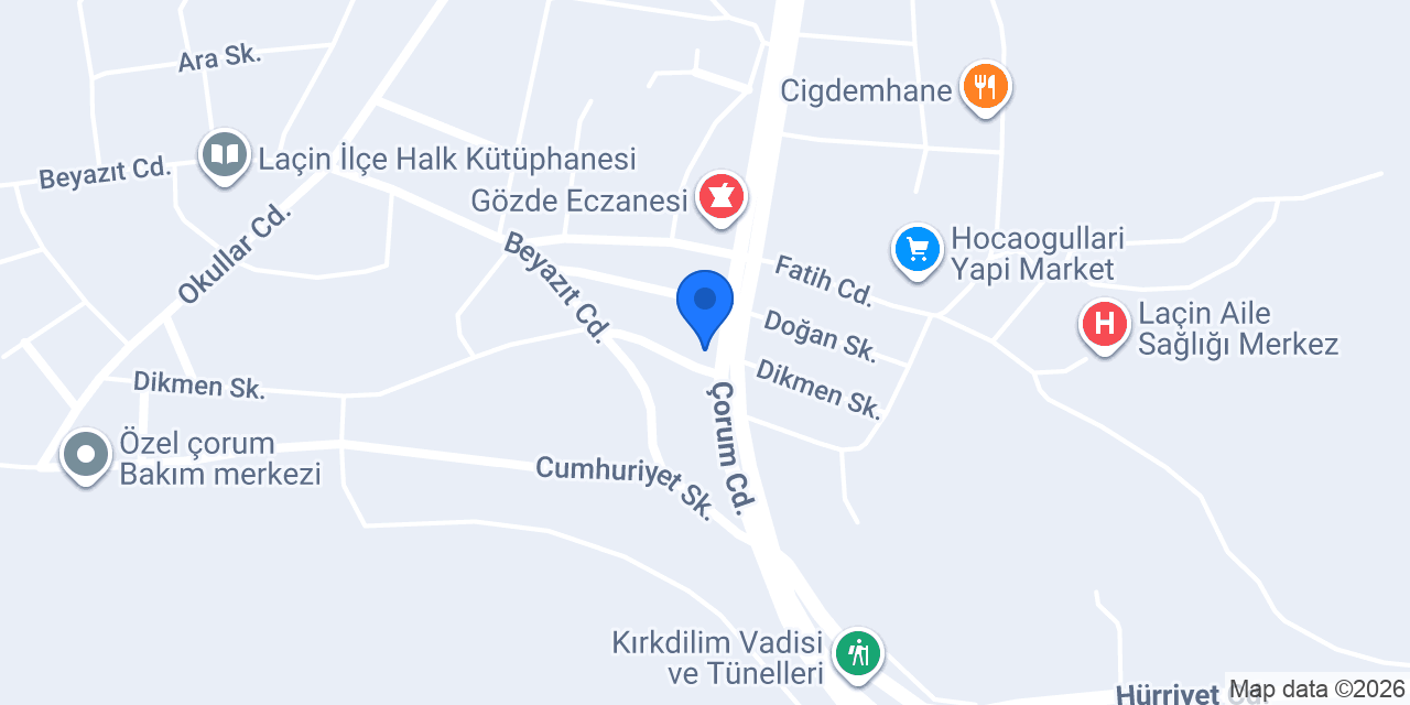 Çardaklı market konumu