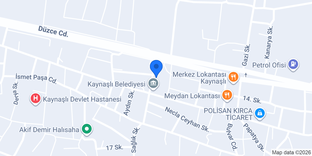 Ptt-kaynaşlı Şubesi konumu