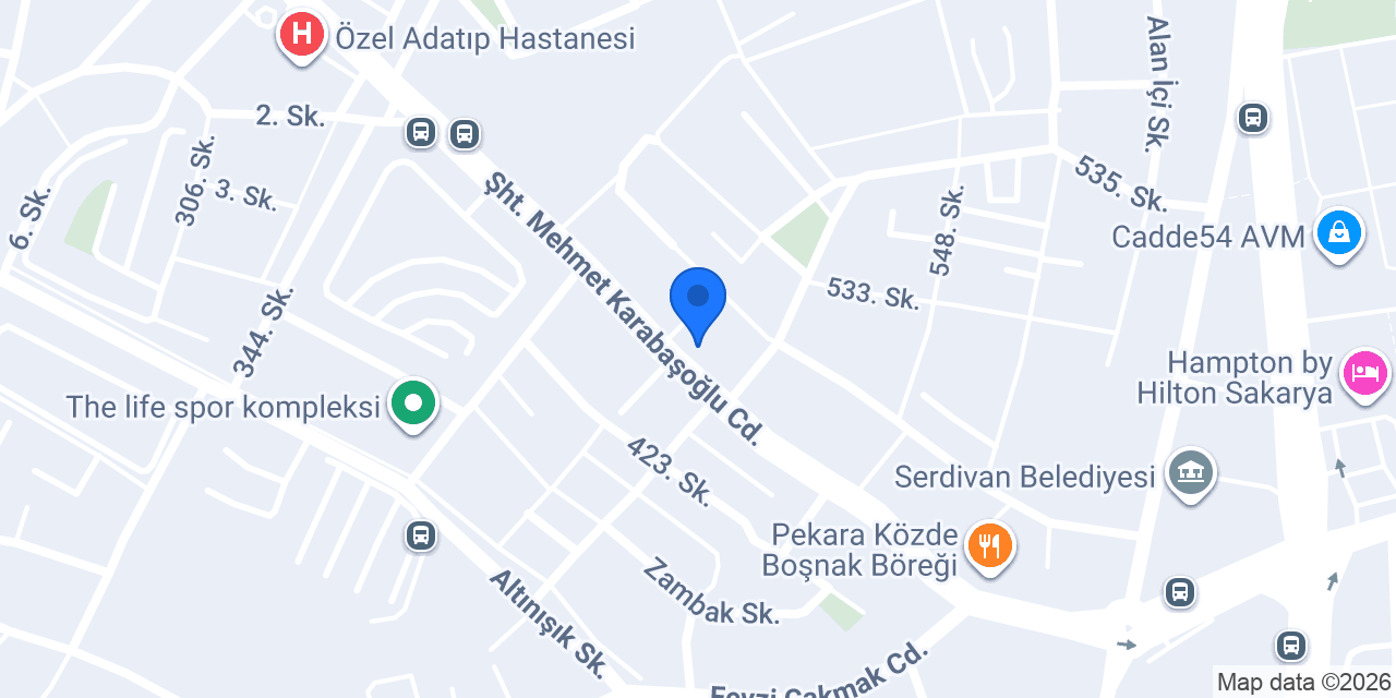 Serdivan Balık Evi konumu