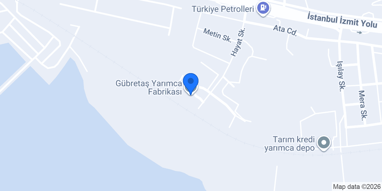 Gübretaş Yarımca Fabrikası konumu