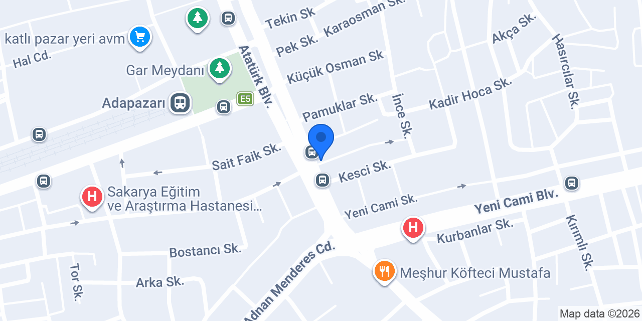 Eminevim Sakarya Şube konumu