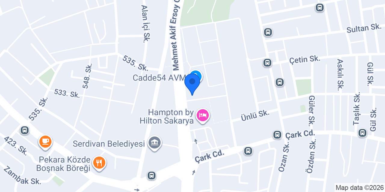 Evidea Sakarya Cadde 54 AVM konumu