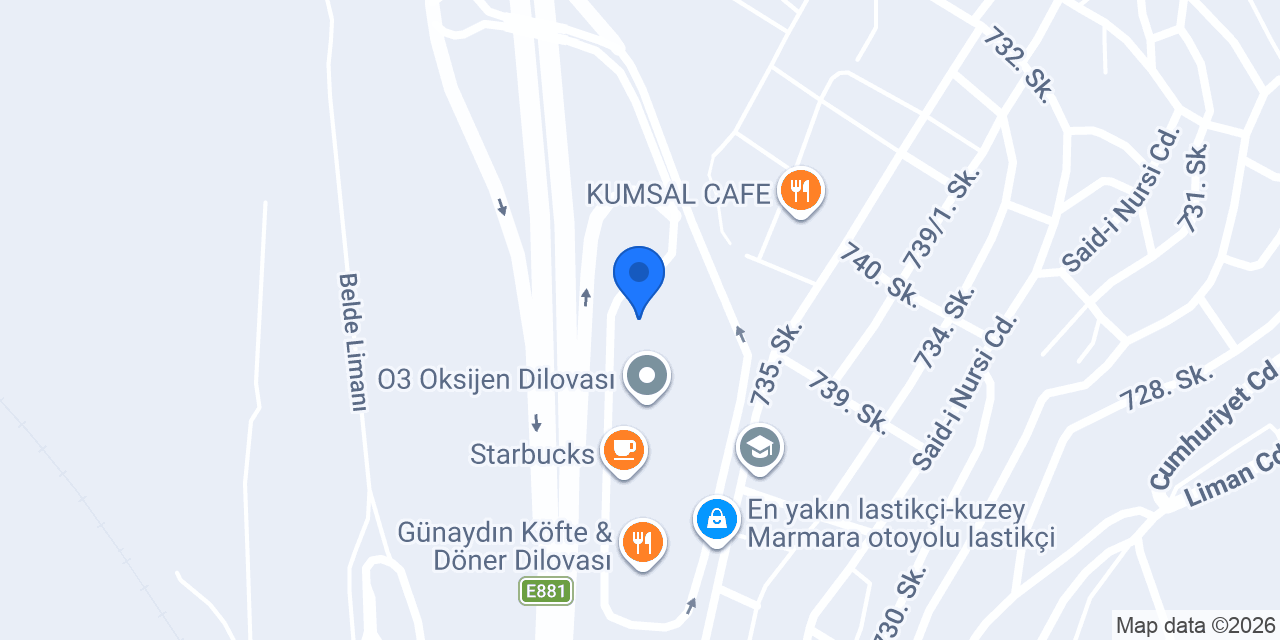 Yılmaz Oto Lastik konumu