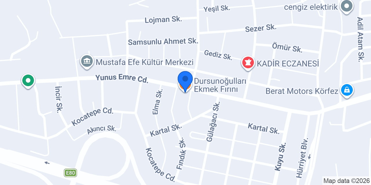 Dursunoğulları Ekmek Fırını konumu