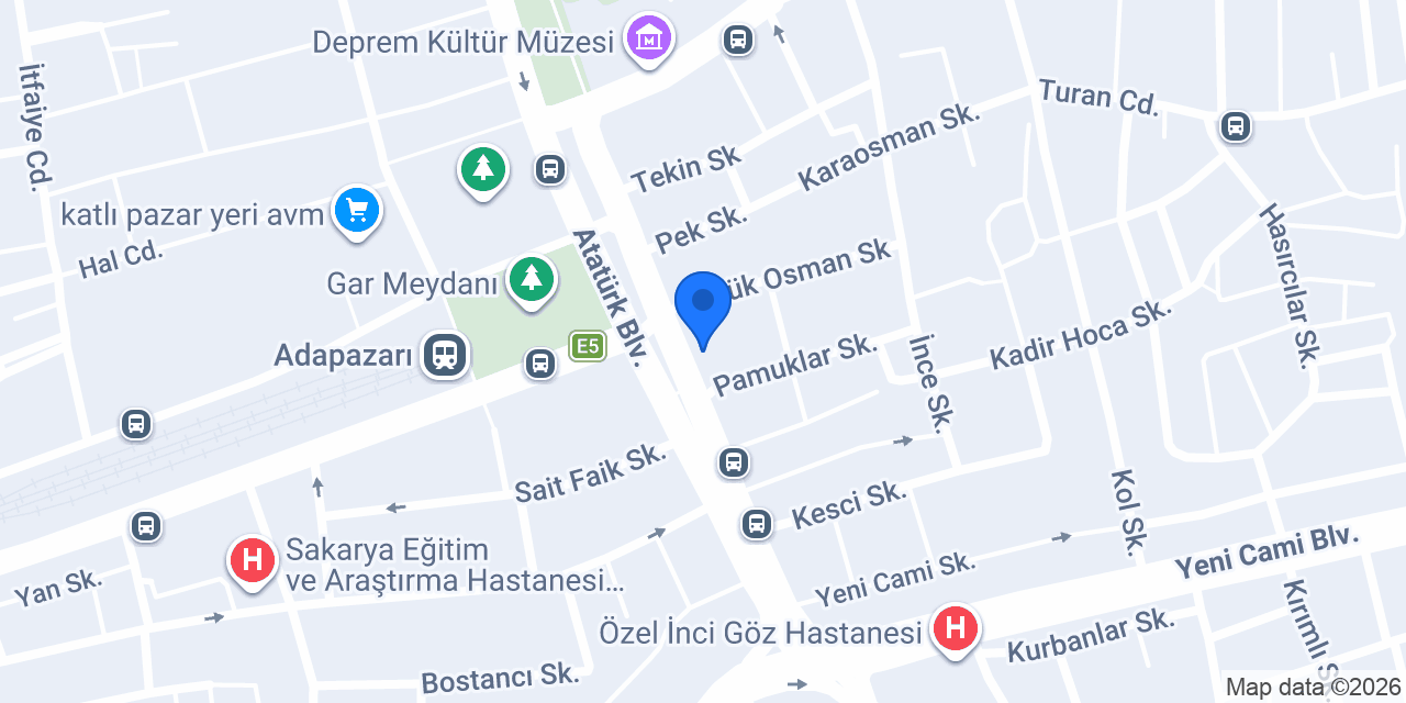 Vakıf Katılım Adapazarı Şubesi konumu