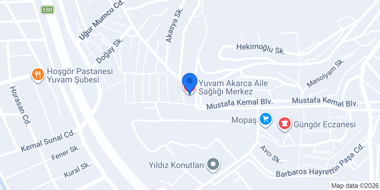 Yuvam Akarca Aile Sağlığı Merkez konumu