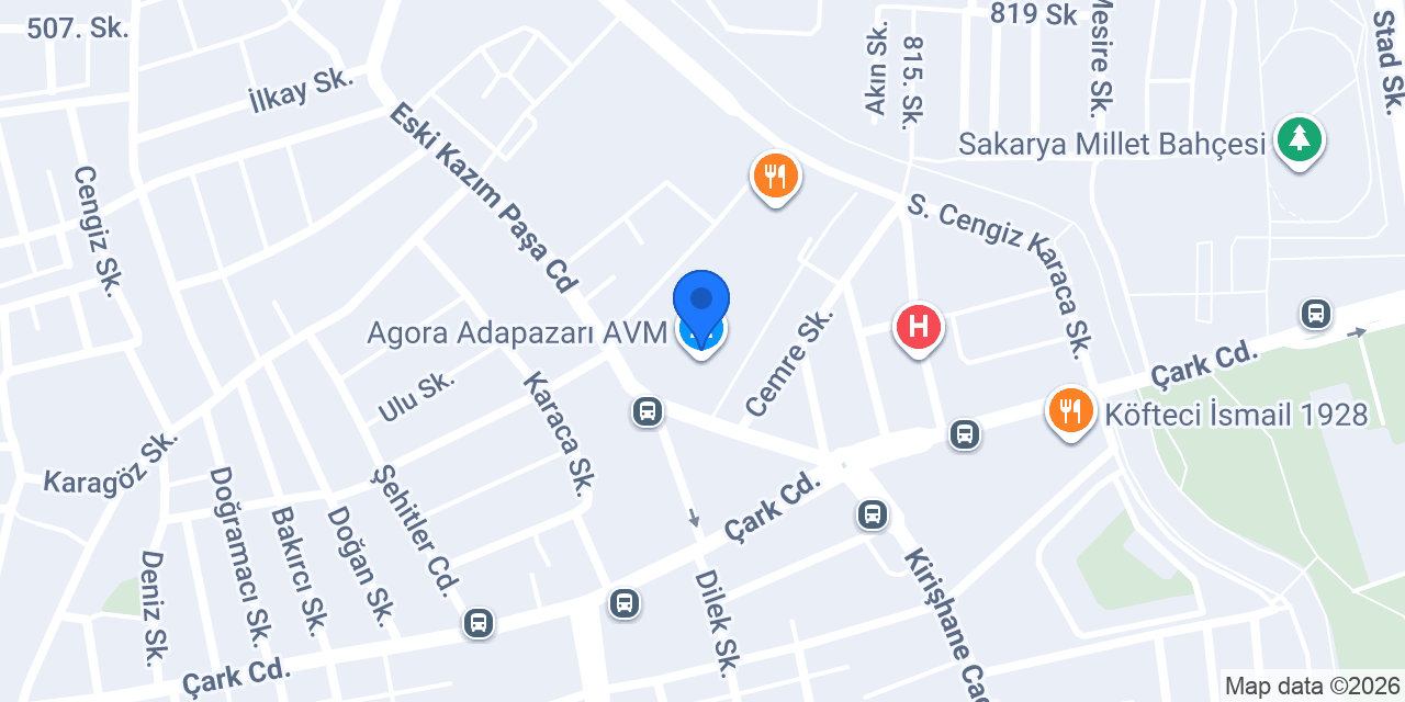 Hatemoğlu Agora Adapazarı AVM konumu