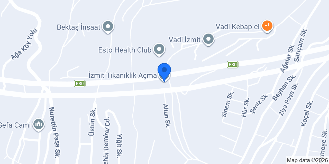 İzmit Tıkanıklık Açma konumu