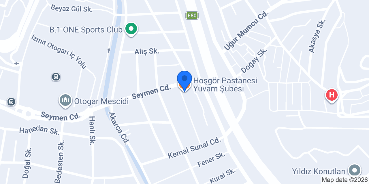 Hoşgör Pastanesi Yuvam Şubesi konumu