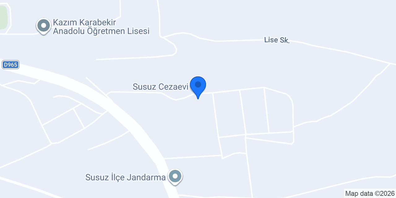 Susuz Cezaevi konumu