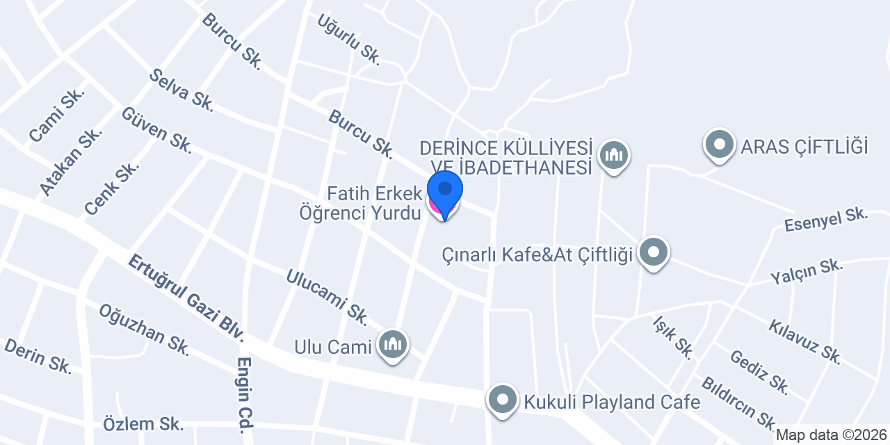 Fatih Erkek Öğrenci Yurdu konumu