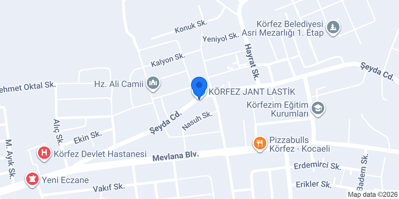 KÖRFEZ JANT LASTİK konumu