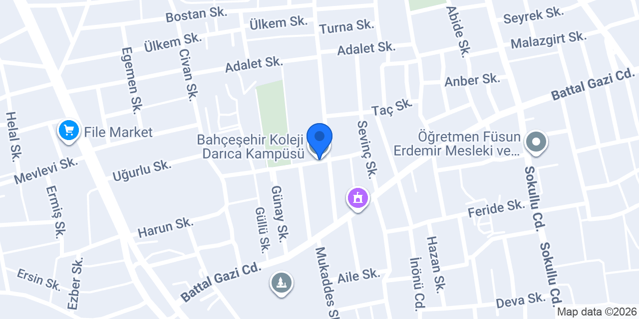 Bahçeşehir Koleji Darıca Kampüsü konumu
