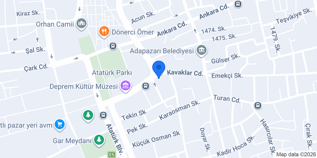 Garanti BBVA Adapazarı Şubesi konumu
