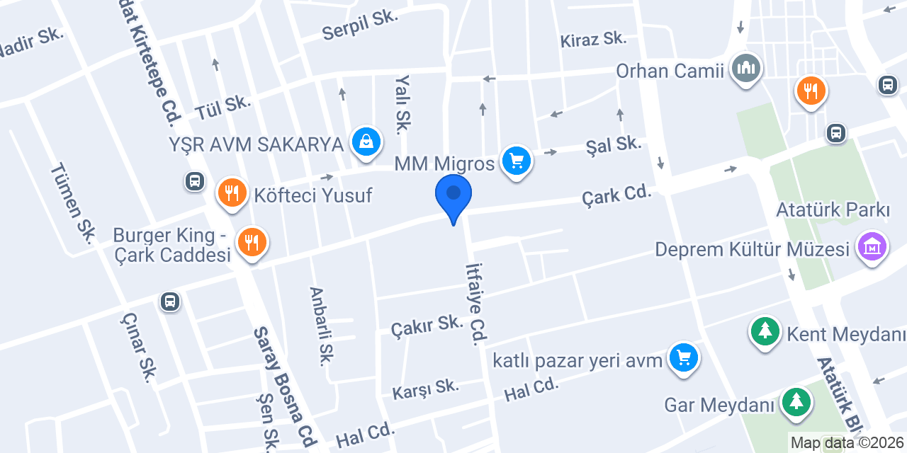 Sakarya Sürücü Kursu konumu