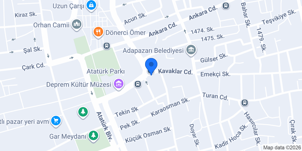 Ziraat Katılım Adapazarı Şubesi konumu