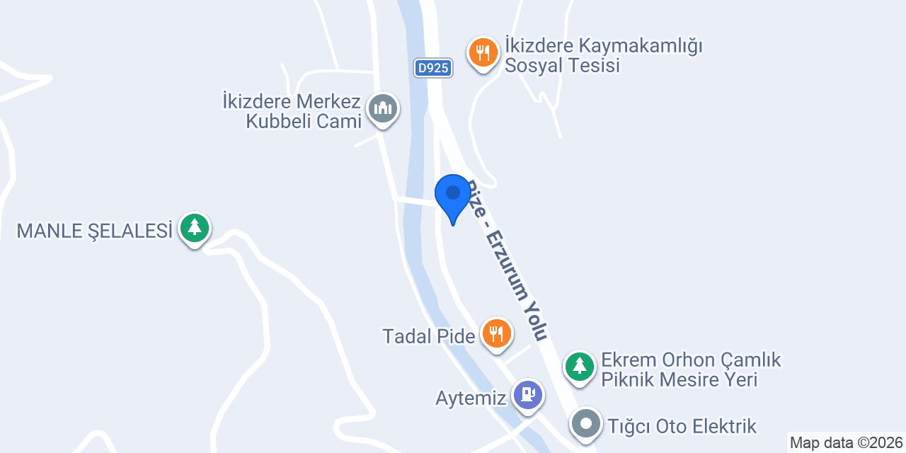 İkizdere Kaymakamlığı konumu