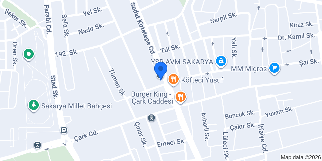 Yapı Kredi - Sakarya Çark Caddesi Şubesi konumu