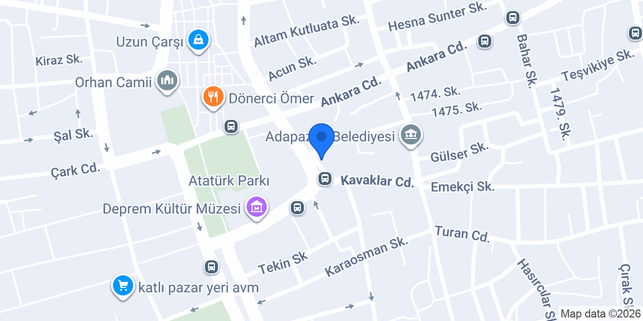 TEB Adapazarı Çarşı Şubesi konumu