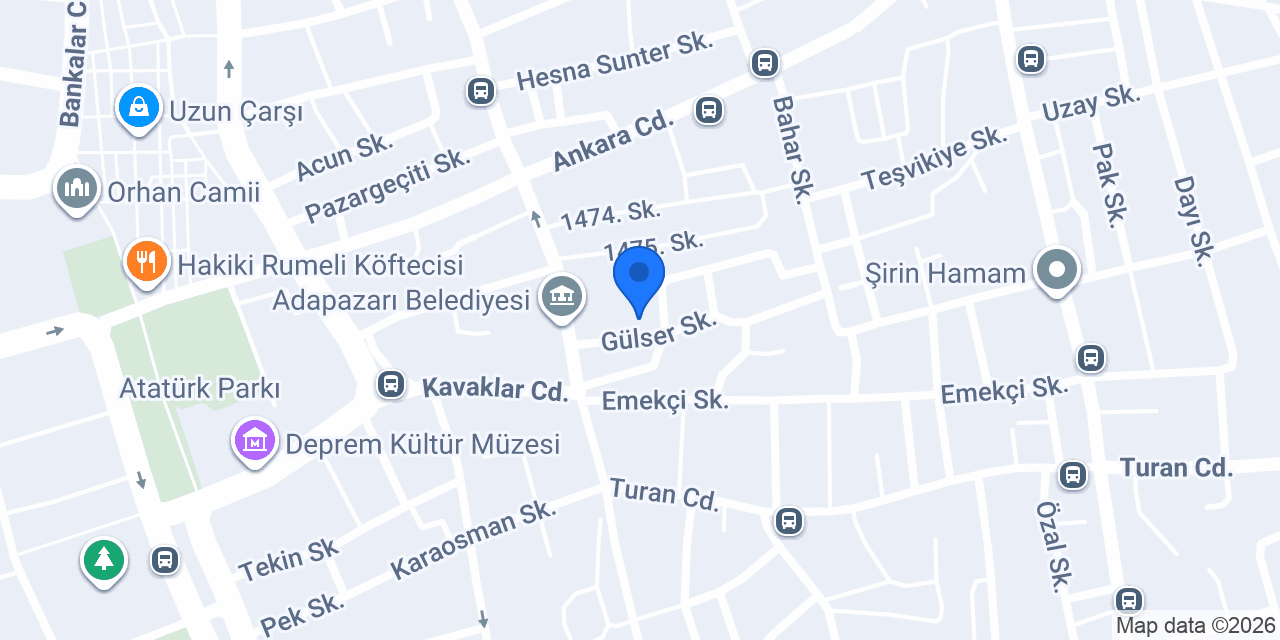 Sakarya Pansiyon konumu