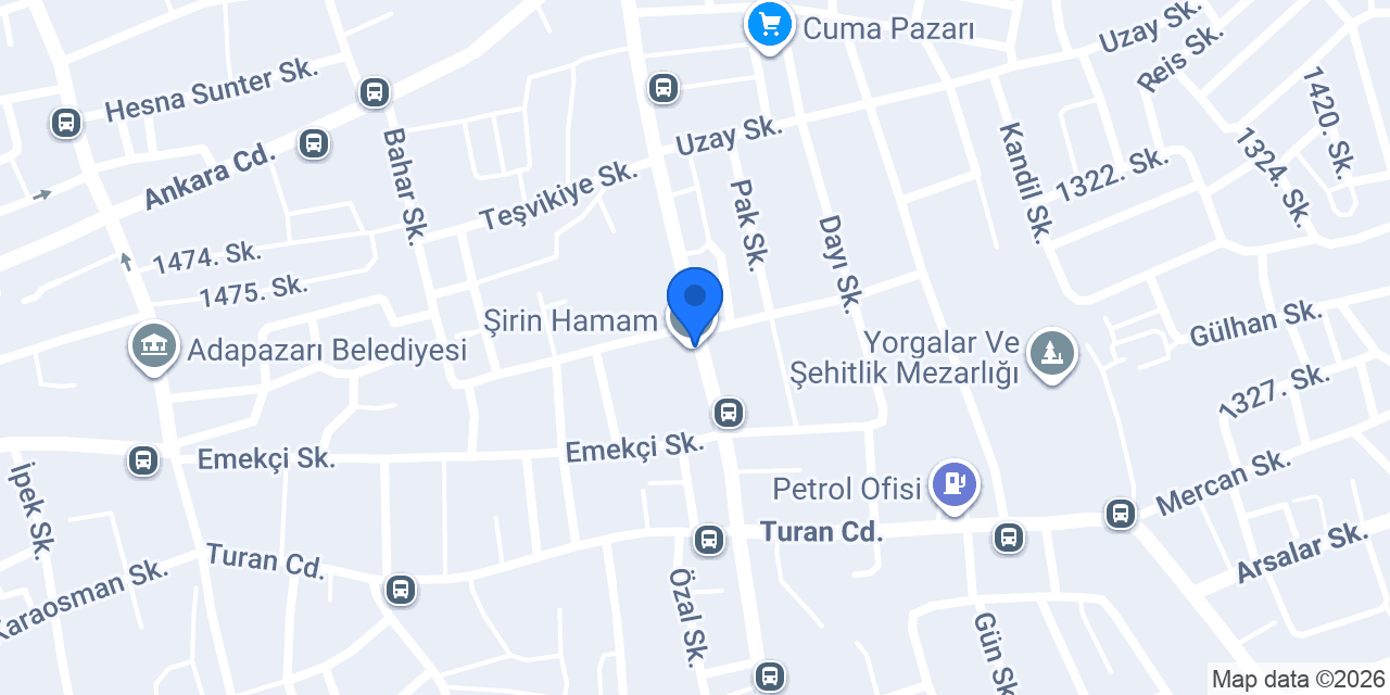 Şirin Hamam konumu
