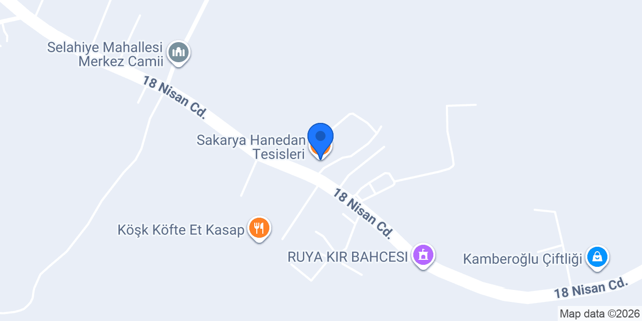 Sakarya Hanedan Tesisleri konumu