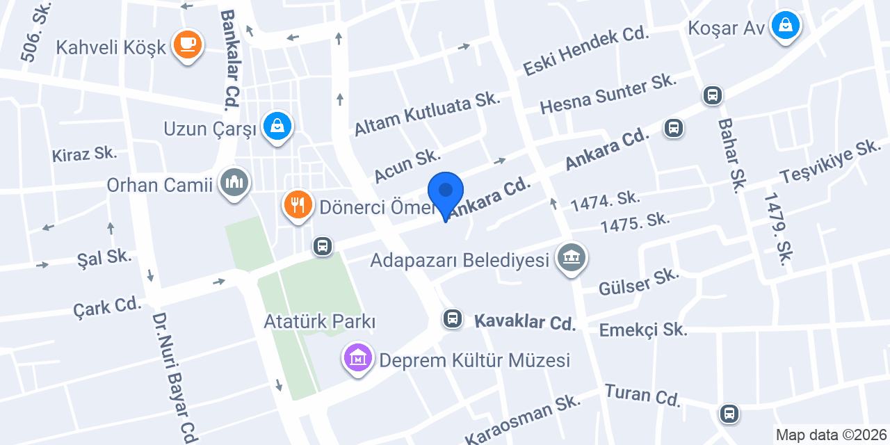 Anadolubank Adapazarı Şubesi konumu