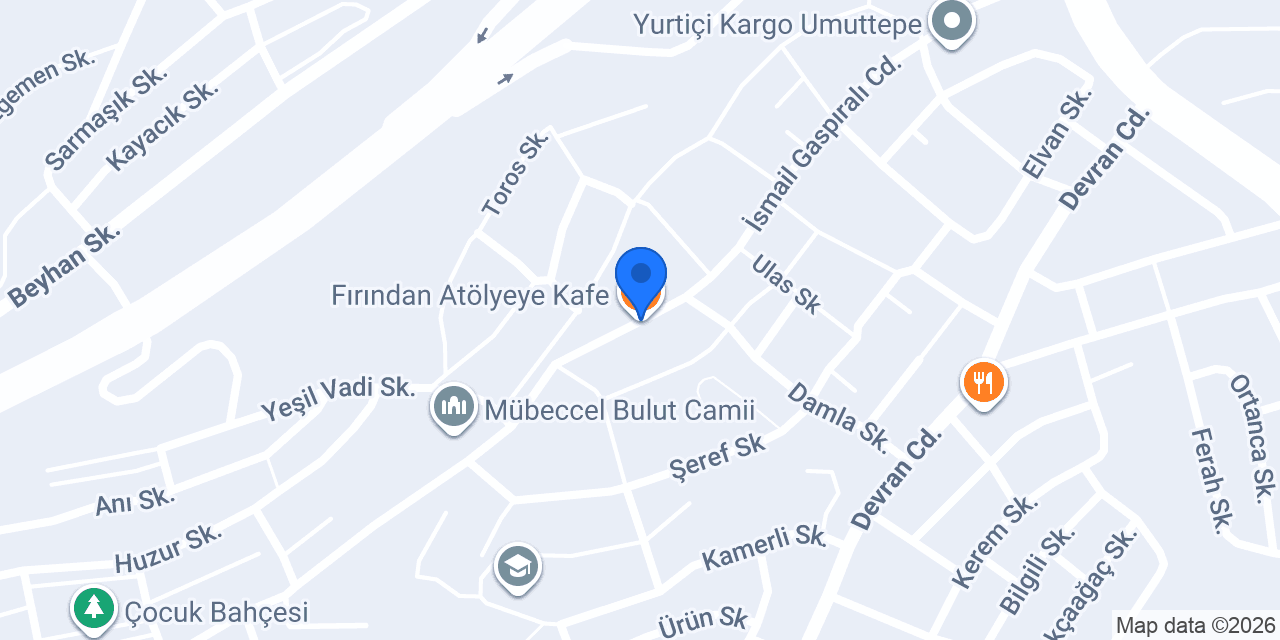 Fırından Atölyeye Kafe konumu