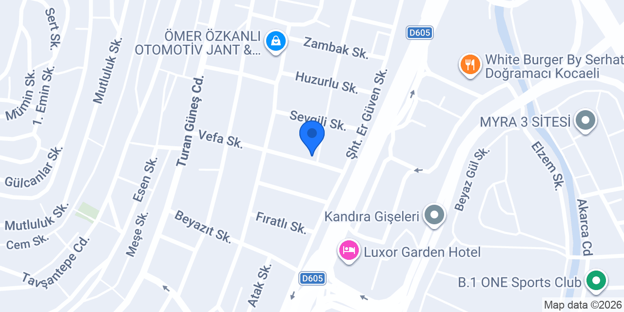 Özbay Alüminyum Pvc konumu