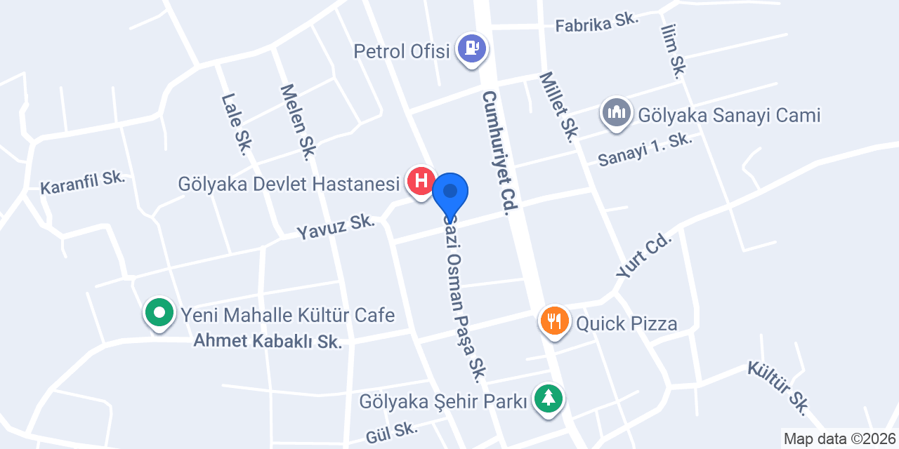 HASTANE TAKSİ GÖLYAKA konumu