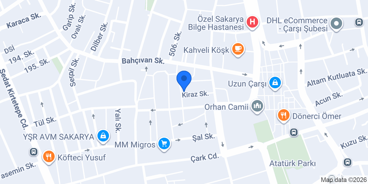 Sakarya İnşaat ve Çatı konumu
