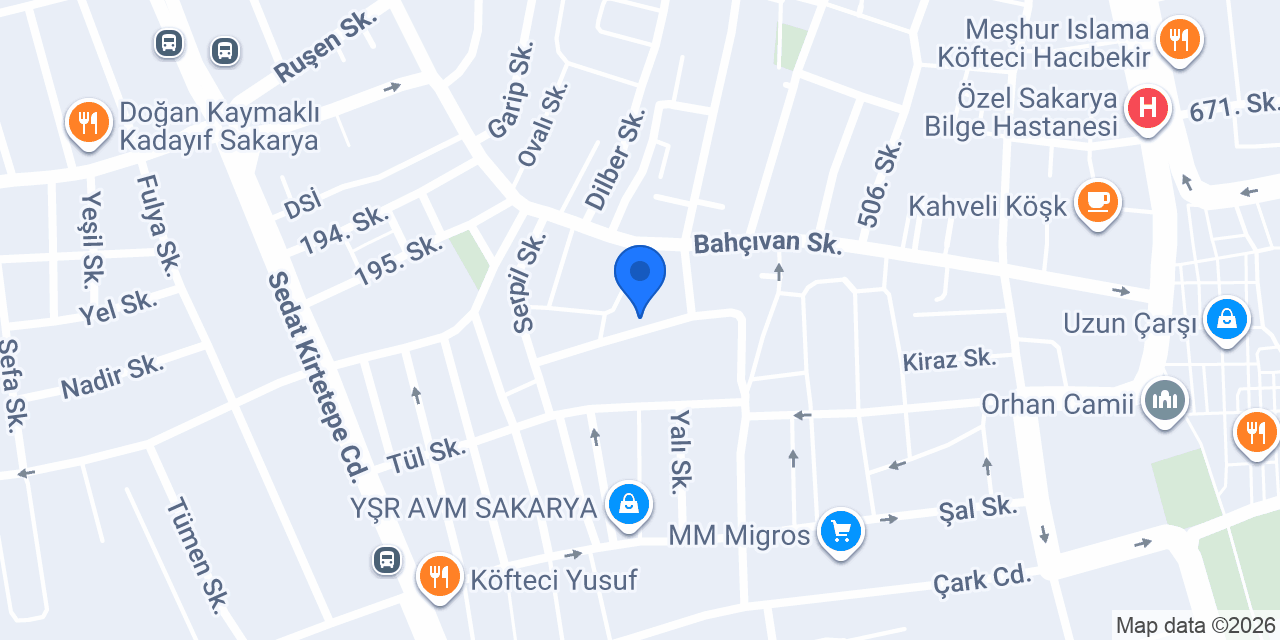 BARTU RENT A CAR konumu