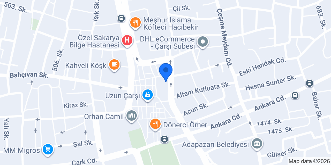 Sakarya Şubesi Turindex Turizm konumu