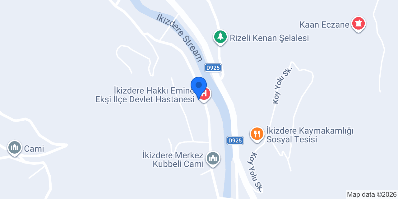 İkizdere Aile Sağlık Merkezi konumu
