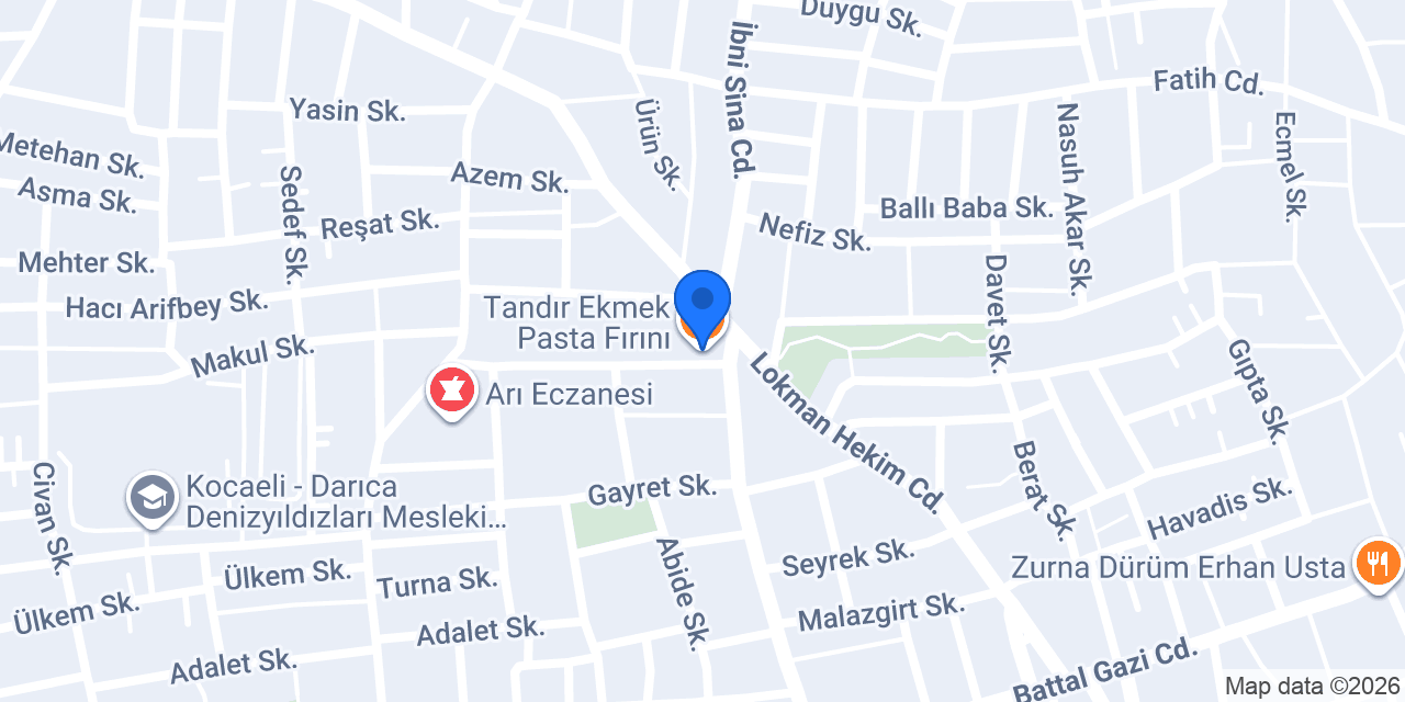 Tandır Ekmek Pasta Fırını konumu