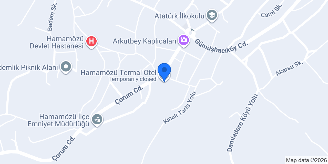 Hamamözü Termal Otel konumu