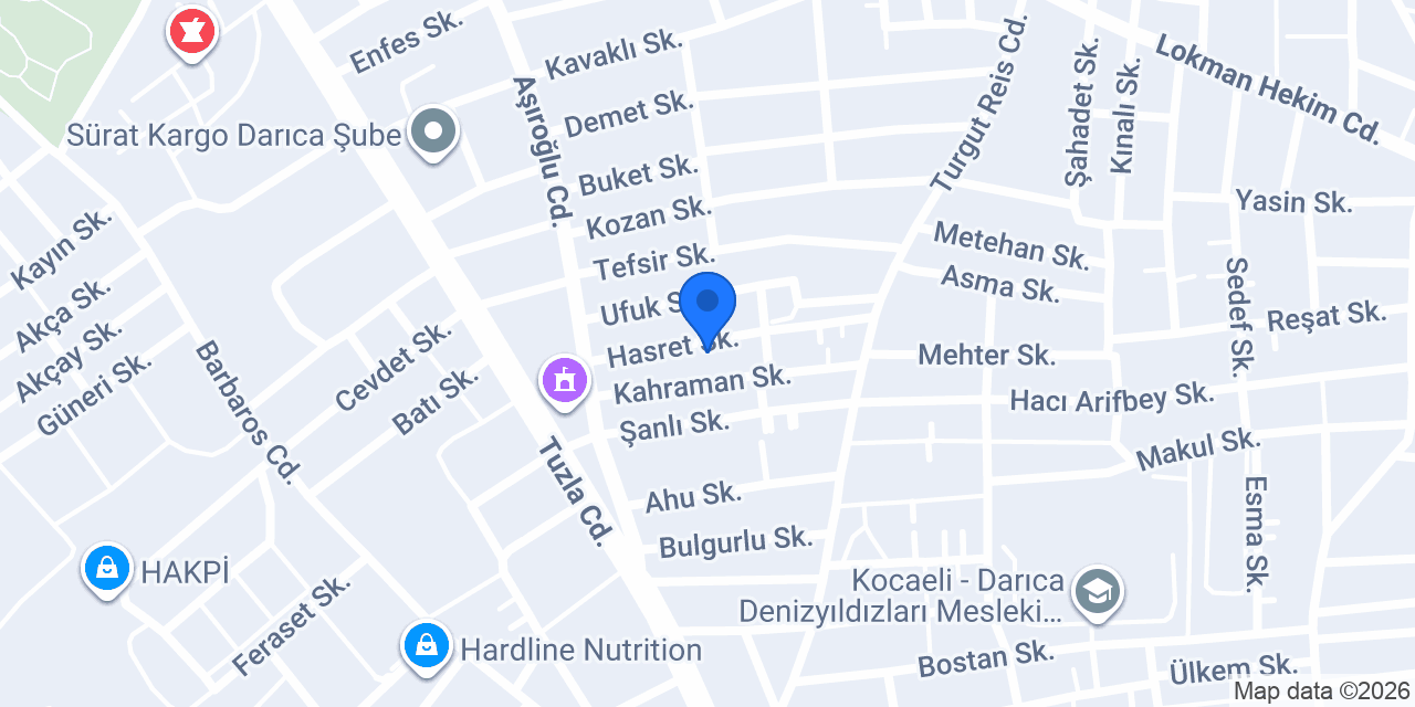DARICA AKÜLÜ ARABA konumu