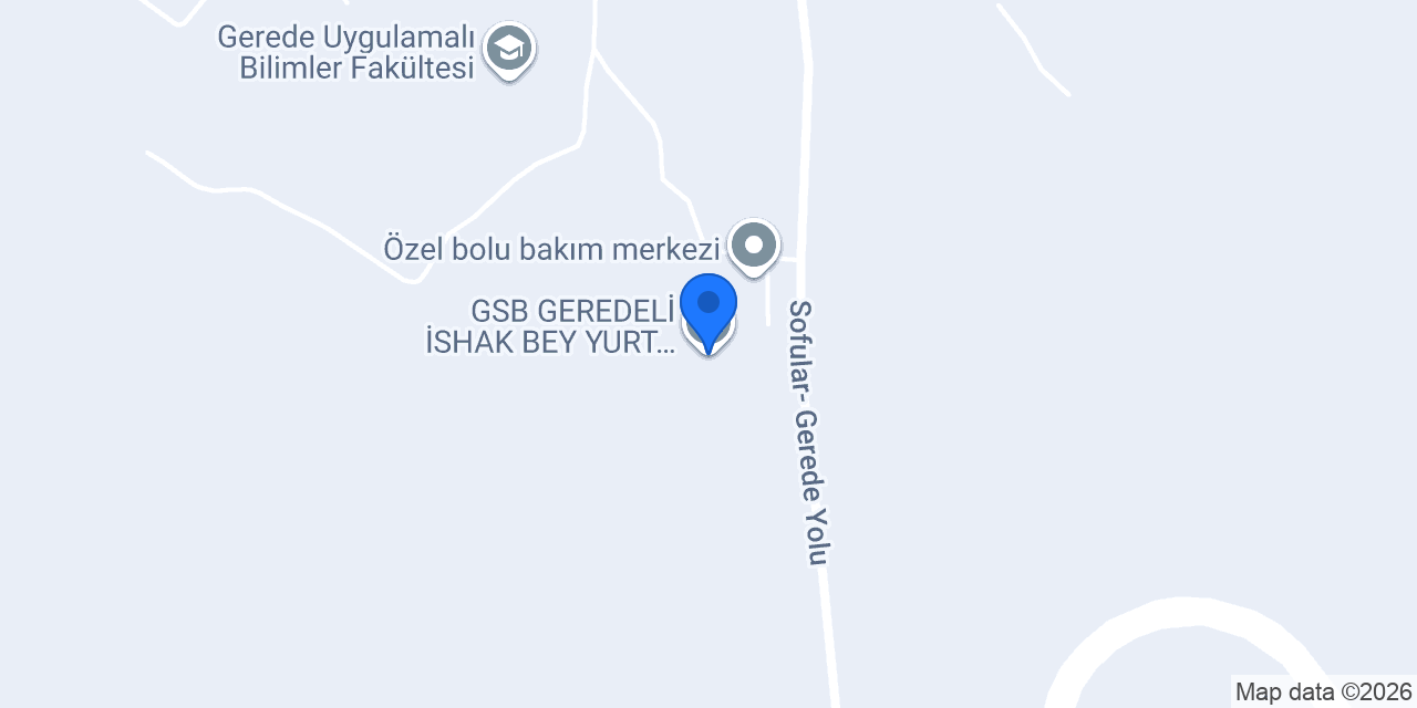 GSB GEREDELİ İSHAK BEY YURT MÜDÜRLÜĞÜ konumu