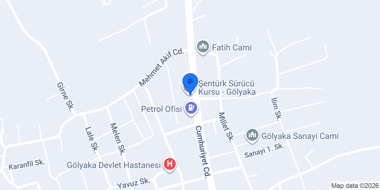 Şentürk Sürücü Kursu - Gölyaka konumu