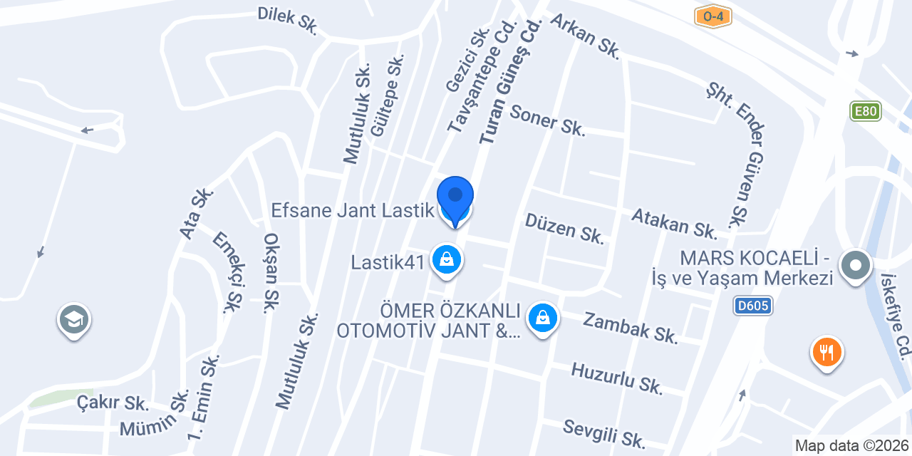 Efsane Jant Lastik konumu
