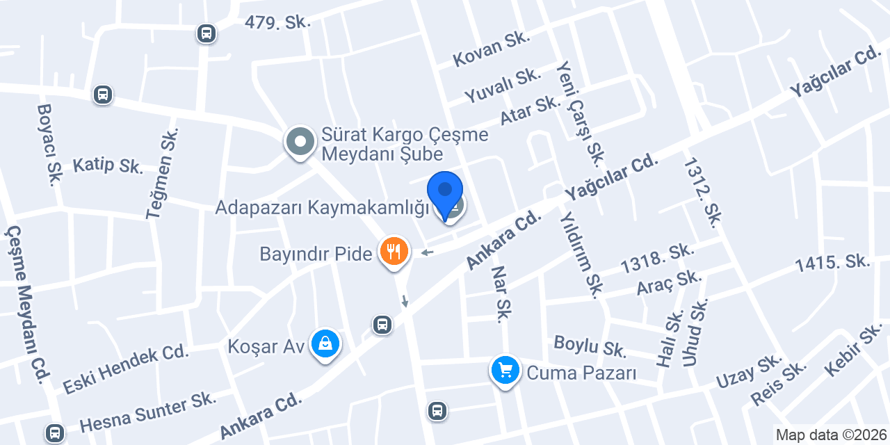 ADAPAZARI İLÇE EMNİYET MÜDÜRLÜĞÜ konumu