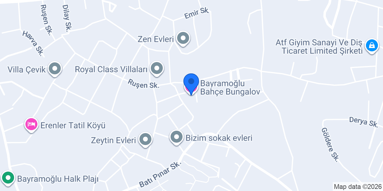 Bayramoğlu Bahçe Bungalov konumu