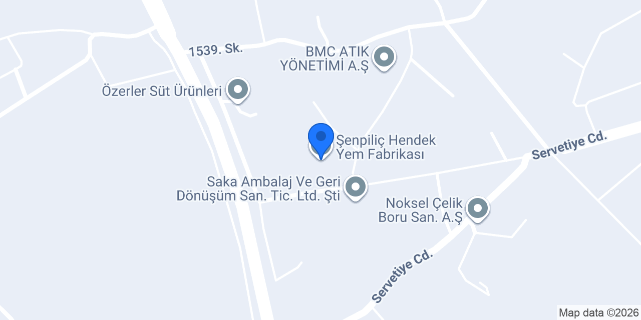 Şenpiliç Hendek Yem Fabrikası konumu