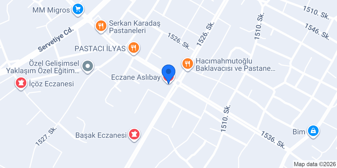Eczane Aslıbay konumu