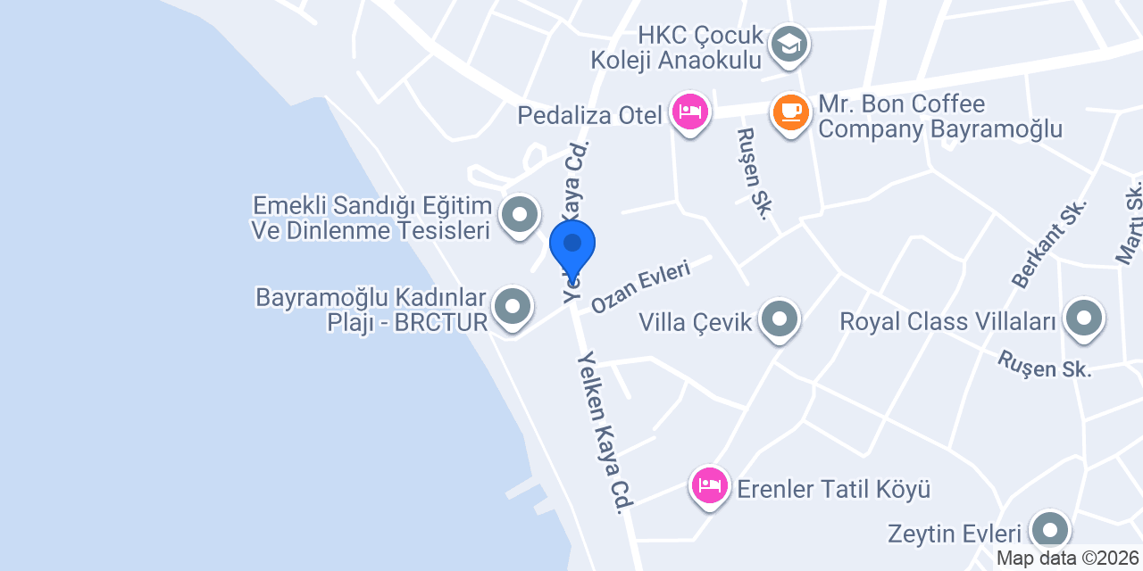 Yelkenkaya Restoran konumu