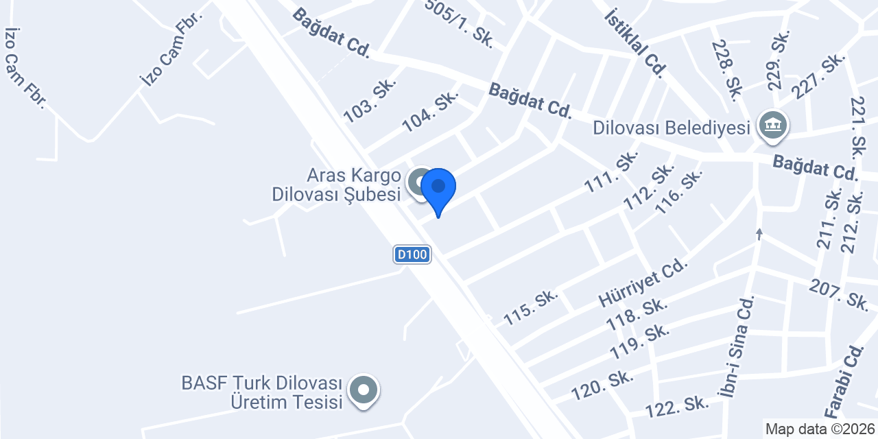 Anadolubank Dilovası Şubesi konumu