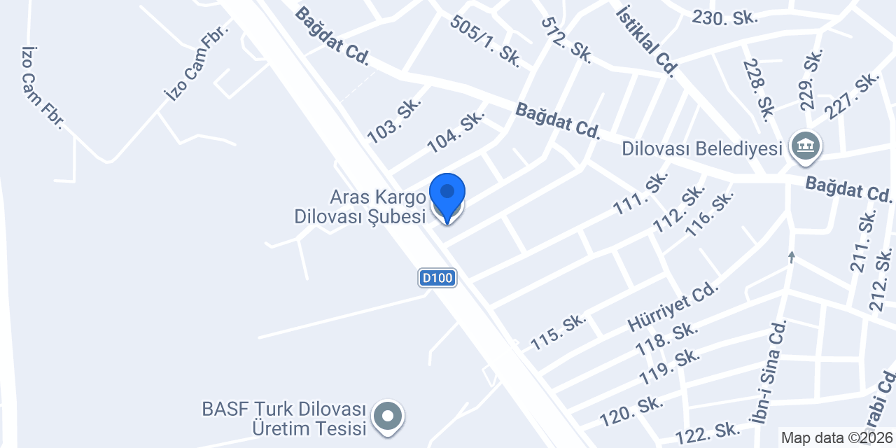 Aras Kargo Dilovası Şubesi konumu